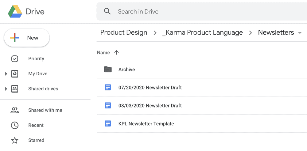 This month's template drafts