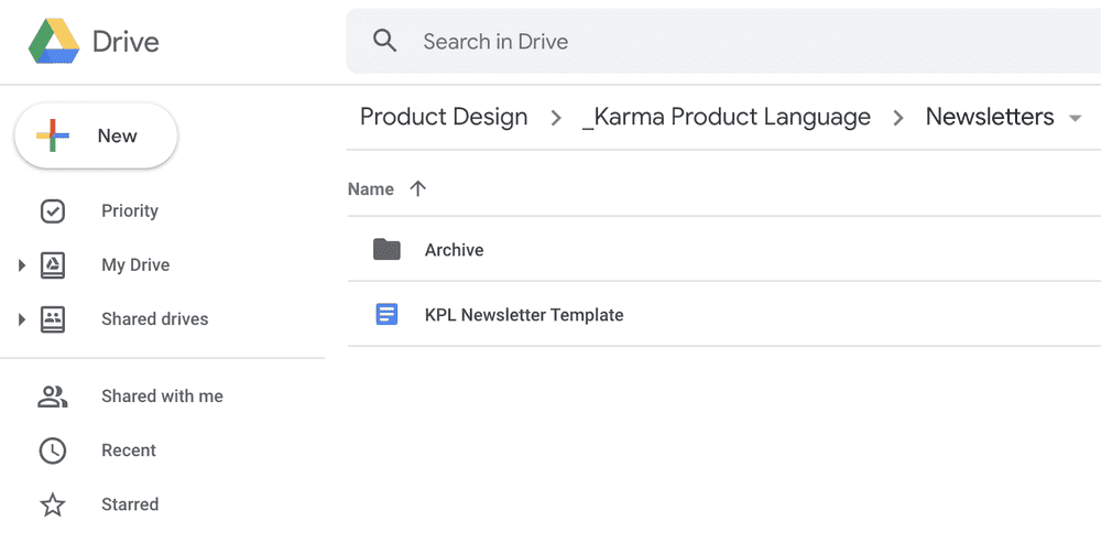 Setting up the folder in Drive