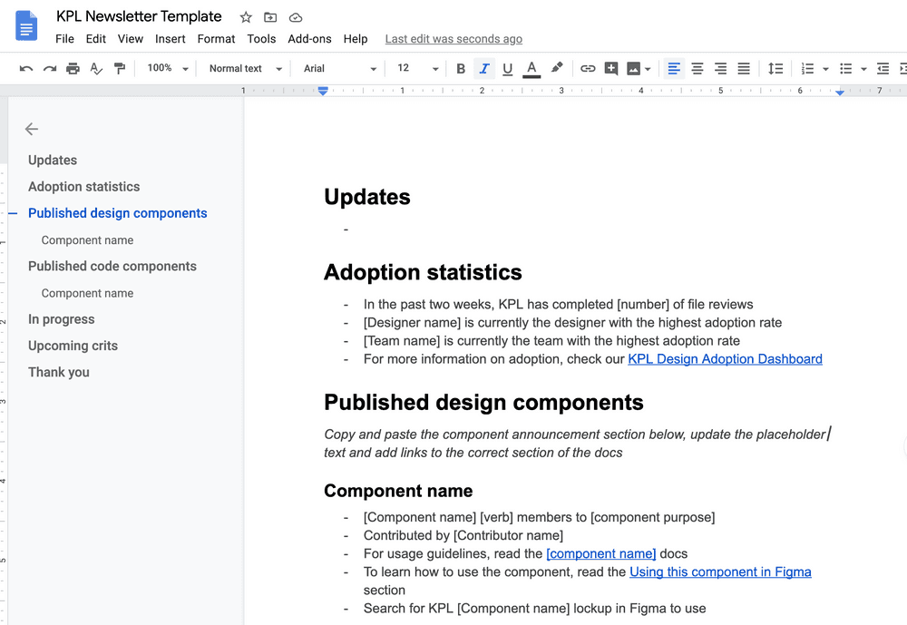 Writing a template draft