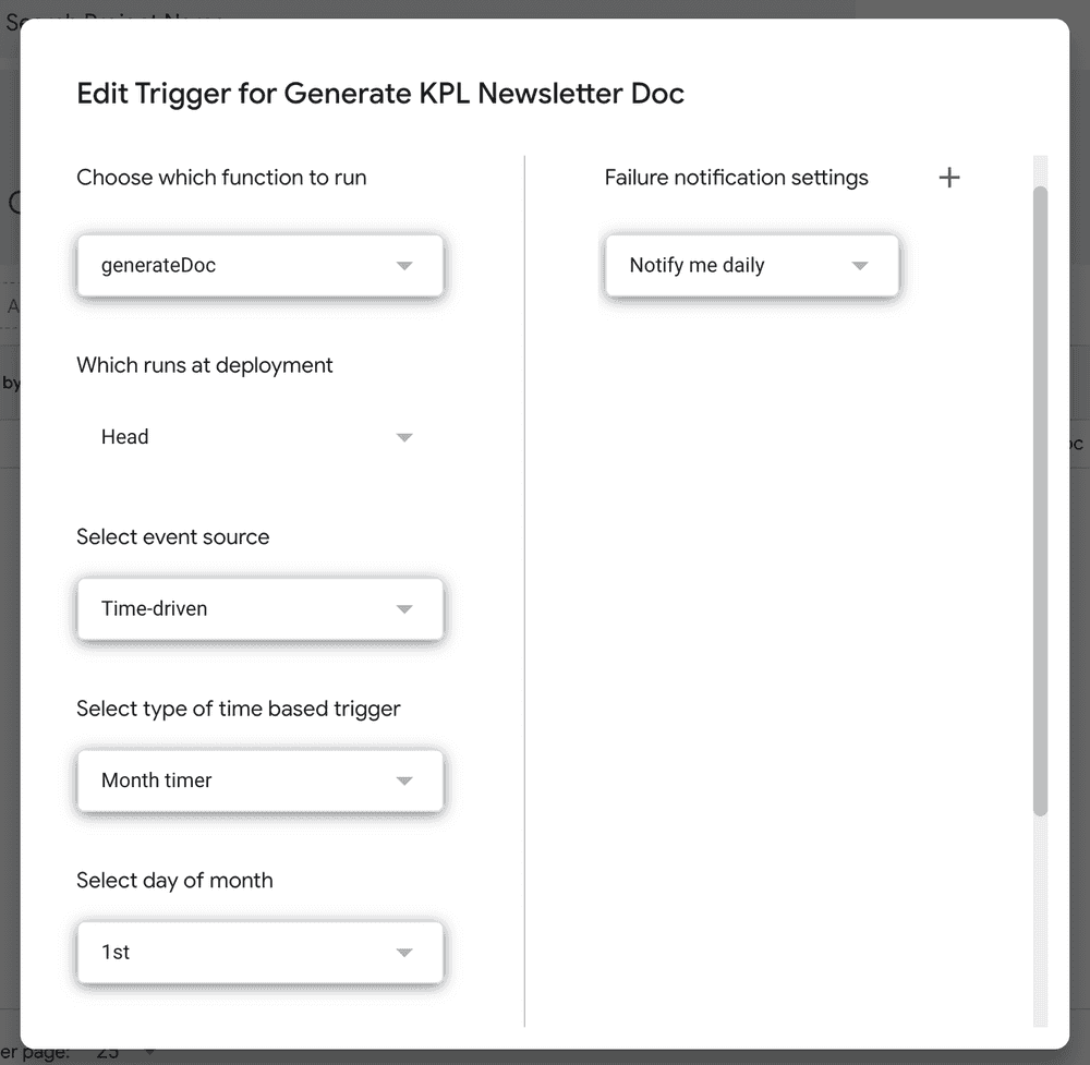 Customizing the trigger